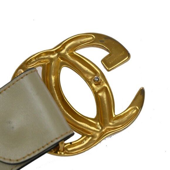 GUCCI GG Logo Interlocking Belt 65 Leather Beige GHW Made in Italy - Picture 8 of 14